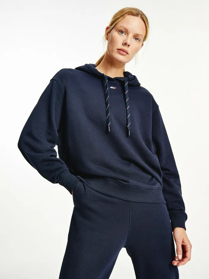 Tommy Hilfiger Sport Signature Tape Relaxed Fit Hoody Desert Sky Womens Sweatshirts and Hoodies Casaul Tommy Hilfiger Sport Signature Tape Relaxed Fit Hoody Desert Sky Womens Sweatshirts and Hoodies Casaul