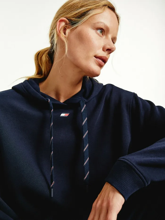 Tommy Hilfiger Sport Signature Tape Relaxed Fit Hoody Desert Sky Womens Sweatshirts and Hoodies Casaul