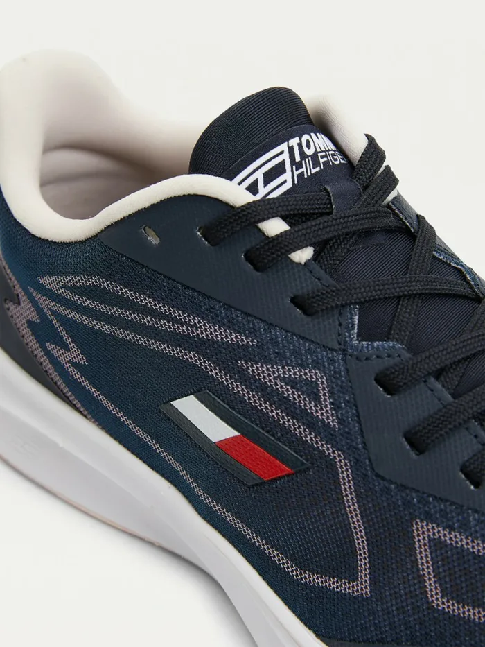 Tommy Hilfiger Sport Sleek Mixed Texture Trainers Desert Sky Womens Trainers Online