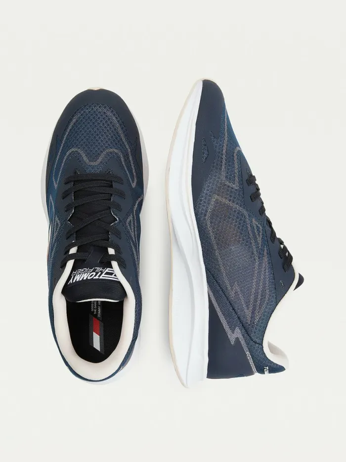 Tommy Hilfiger Sport Sleek Mixed Texture Trainers Desert Sky Womens Trainers Online