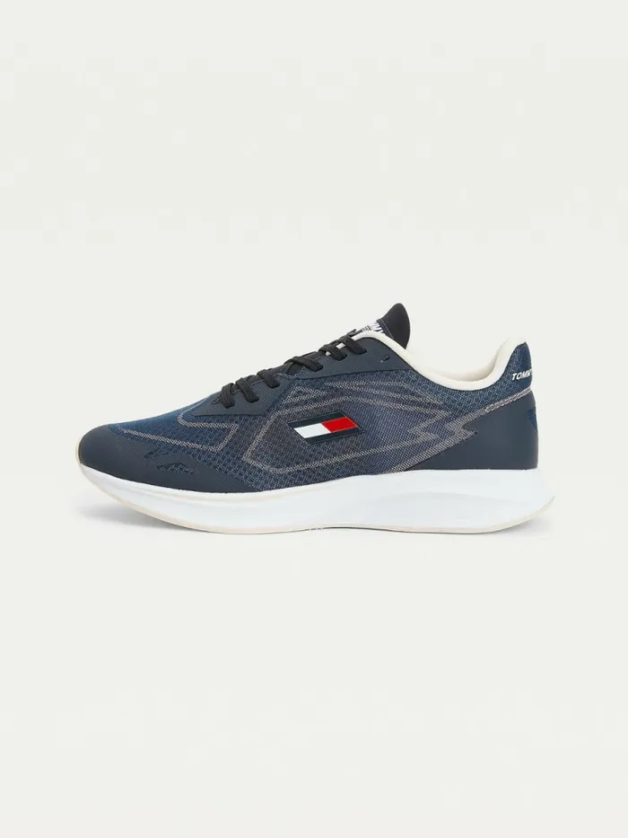 Tommy Hilfiger Sport Sleek Mixed Texture Trainers Desert Sky Womens Trainers Online