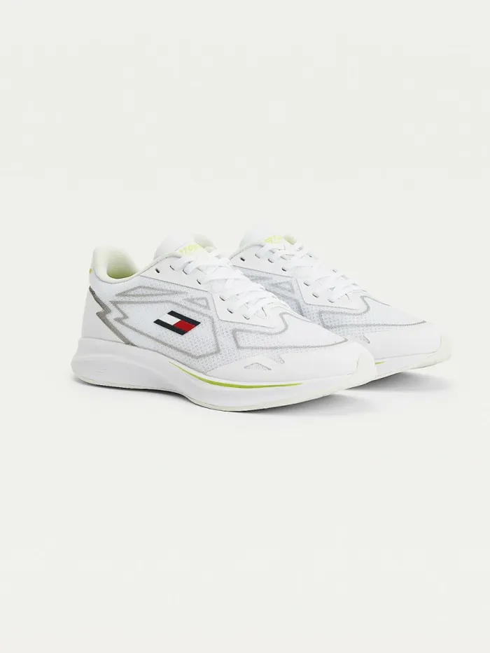 Tommy Hilfiger Sport Sleek Mixed Texture Trainers White Womens Trainers Popular Tommy Hilfiger Sport Sleek Mixed Texture Trainers White Womens Trainers Popular