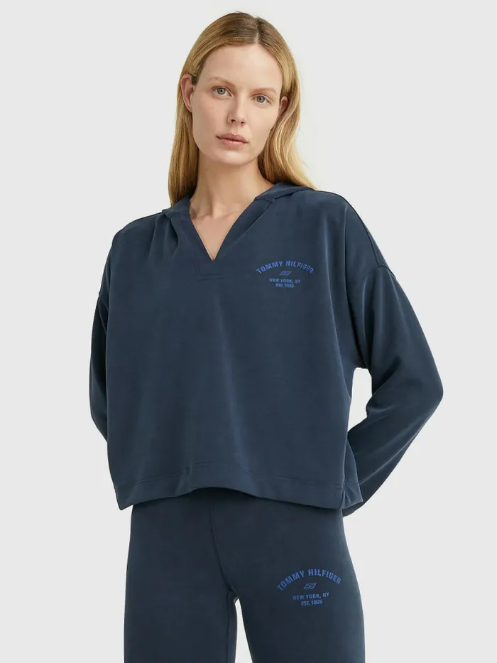 Tommy Hilfiger Sport Sueded Relaxed Fit Hoody Desert Sky Womens Sweatshirts and Hoodies Online Tommy Hilfiger Sport Sueded Relaxed Fit Hoody Desert Sky Womens Sweatshirts and Hoodies Online