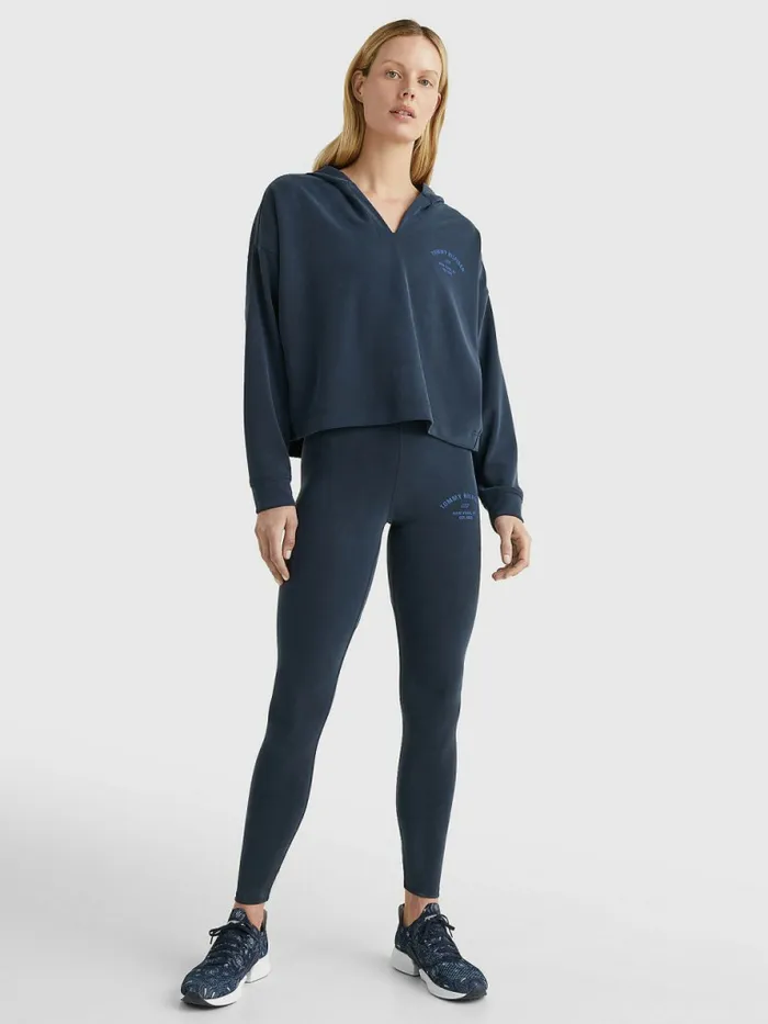 Tommy Hilfiger Sport Sueded Relaxed Fit Hoody Desert Sky Womens Sweatshirts and Hoodies Online