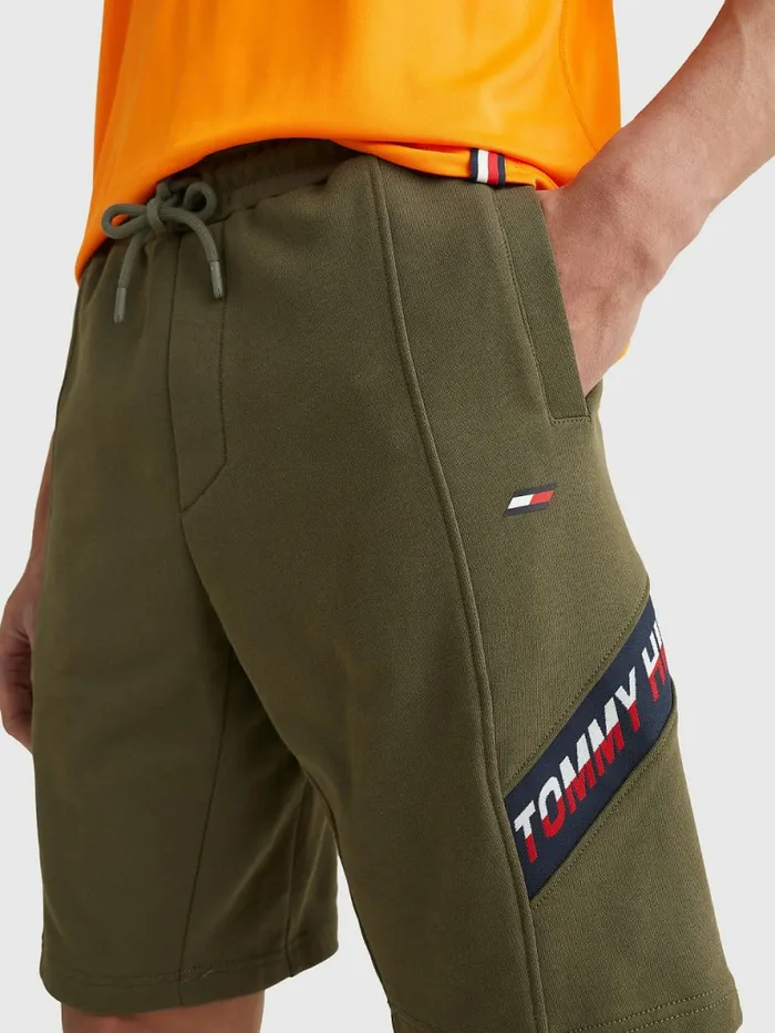 Tommy Hilfiger Sport Th Cool Organic Cotton Shorts Army Green Mens Shorts On Sale