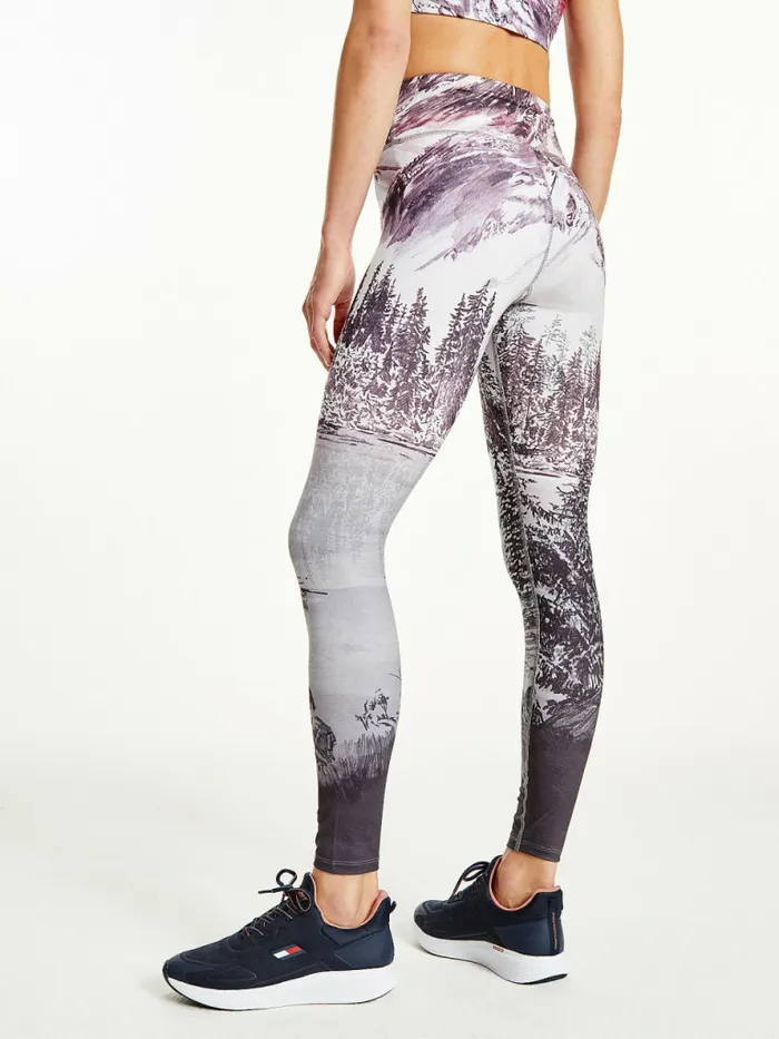 Tommy Hilfiger Sport Tommy Icons Th Cool Leggings Icon Red Gradient Landscape Womens CoOrds
