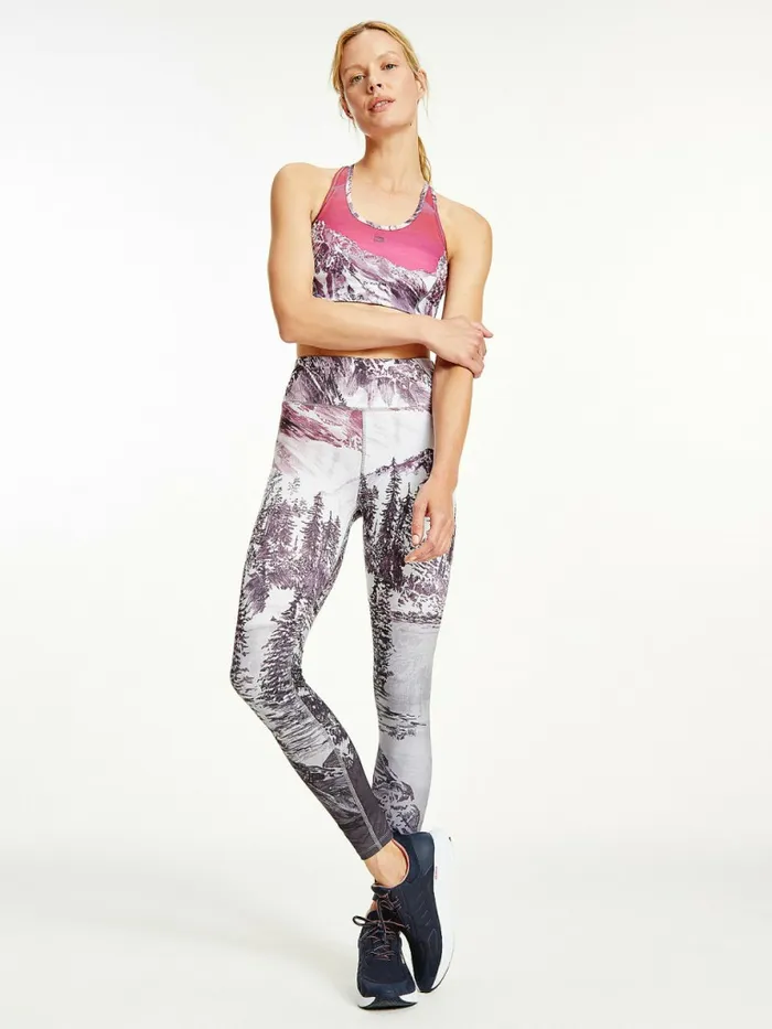 Tommy Hilfiger Sport Tommy Icons Th Cool Leggings Icon Red Gradient Landscape Womens Trousers Tommy Hilfiger Sport Tommy Icons Th Cool Leggings Icon Red Gradient Landscape Womens Trousers