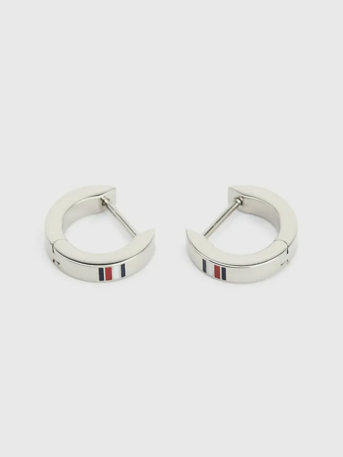 Tommy Hilfiger Stainless Steel Hoop Earrings Silver Mens Jewellery and Cufflinks Tommy Hilfiger Stainless Steel Hoop Earrings Silver Mens Jewellery and Cufflinks