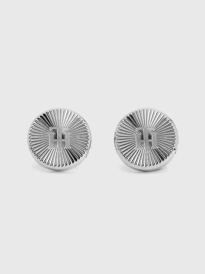 Tommy Hilfiger Stainless Steel Monogram Stud Earrings Silver Womens Jewellery