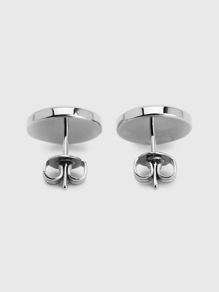 Tommy Hilfiger Stainless Steel Monogram Stud Earrings Silver Womens Jewellery