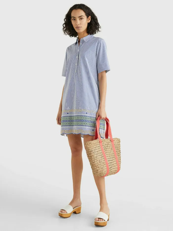 Tommy Hilfiger Straw Signature Beach Tote Crystal Coral Womens Bags Casaul
