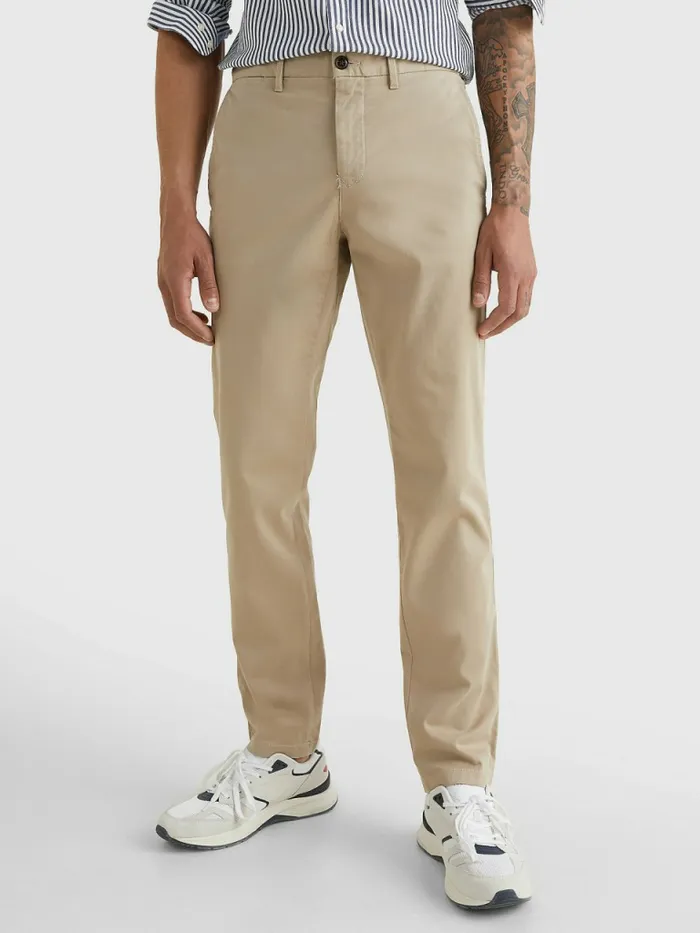 Tommy Hilfiger Stretch Cotton Chinos Batique Khaki Mens Trousers