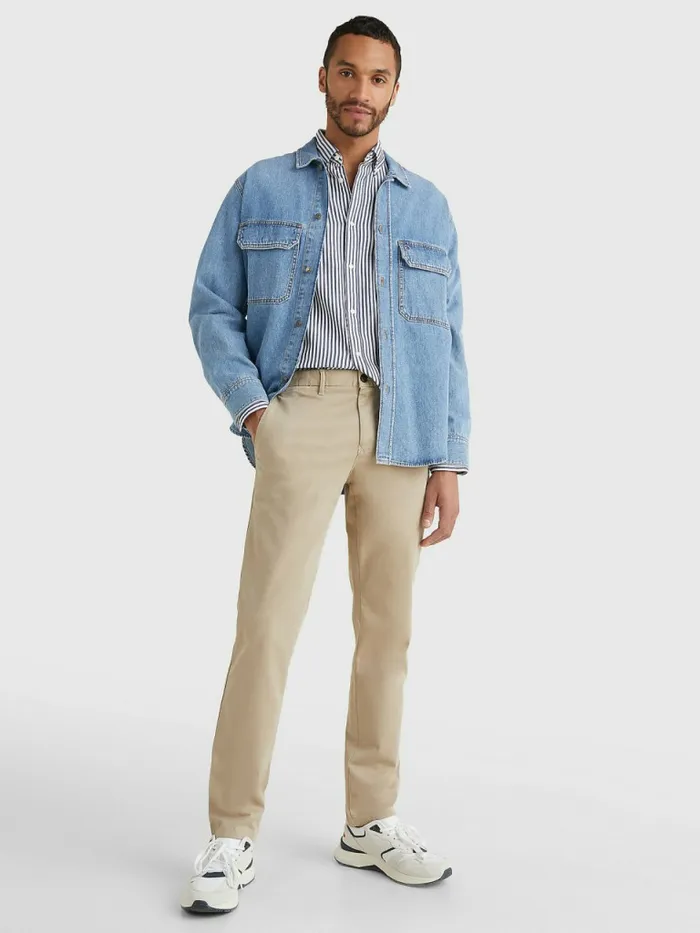 Tommy Hilfiger Stretch Cotton Chinos Batique Khaki Mens Trousers
