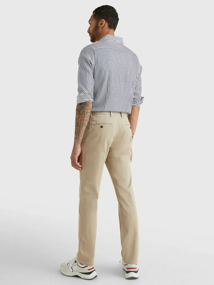Tommy Hilfiger Stretch Cotton Chinos Batique Khaki Mens Trousers