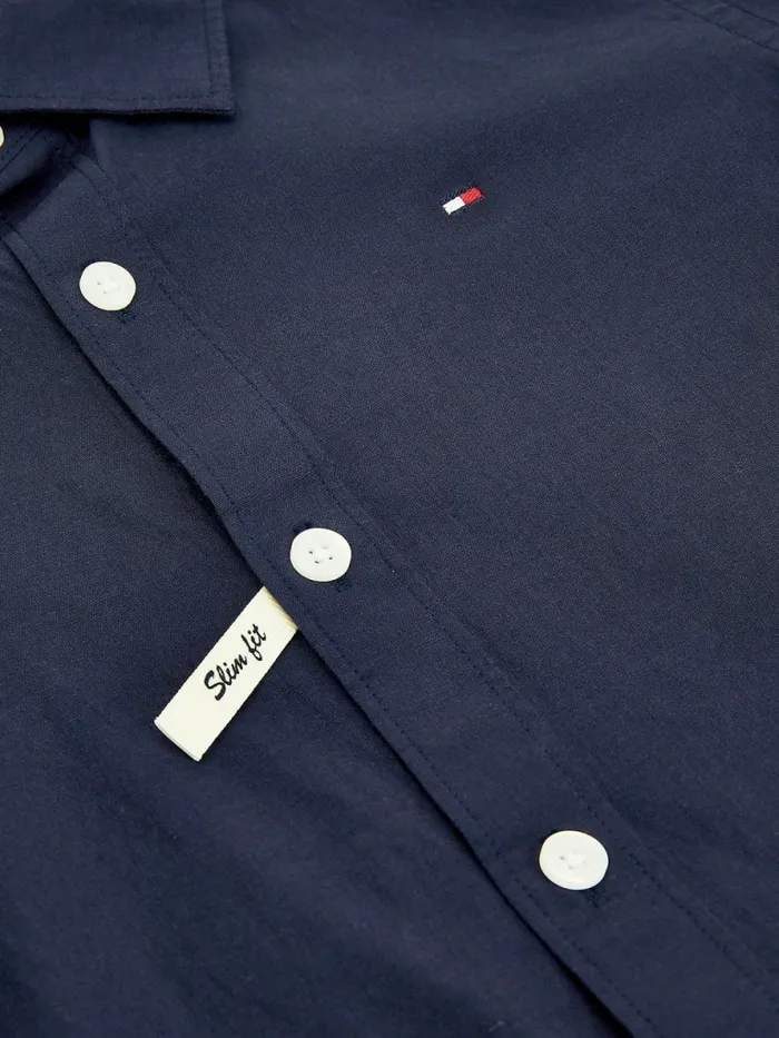 Tommy Hilfiger Stretch Cotton Poplin Shirt Twilight Navy Boys Shirts Gift 4 You