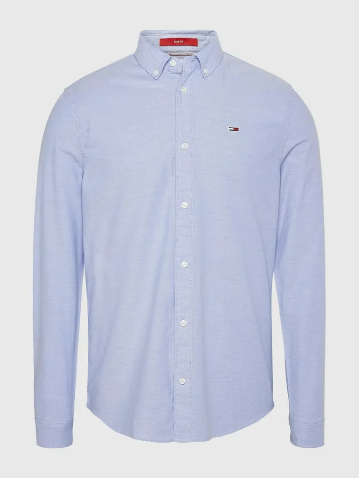 Tommy Hilfiger Stretch Oxford Cotton Slim Fit Shirt Perfume Blue Mens Essentials Tommy Hilfiger Stretch Oxford Cotton Slim Fit Shirt Perfume Blue Mens Essentials