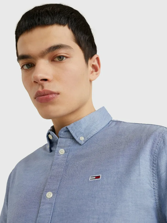 Tommy Hilfiger Stretch Oxford Cotton Slim Fit Shirt Twilight Navy Mens Shirts Gift 4 You