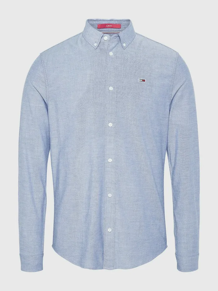 Tommy Hilfiger Stretch Oxford Cotton Slim Fit Shirt Twilight Navy Mens Shirts Gift 4 You