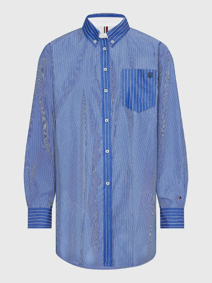 Tommy Hilfiger Stripe Boyfriend Fit Shirt Fine StpBlue Womens Shirts and Blouses Gift 4 You