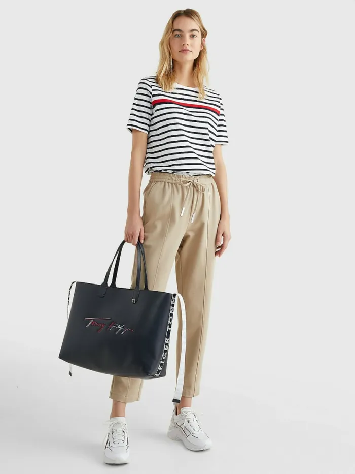Tommy Hilfiger Stripe Crew Neck TShirt Engineered StpRwb Womens TShirts Cheap On Sale