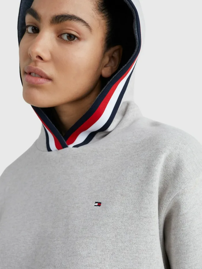 Tommy Hilfiger Stripe Detail Hoody LinoRecover Womens Sweatshirts and Hoodies Near Me