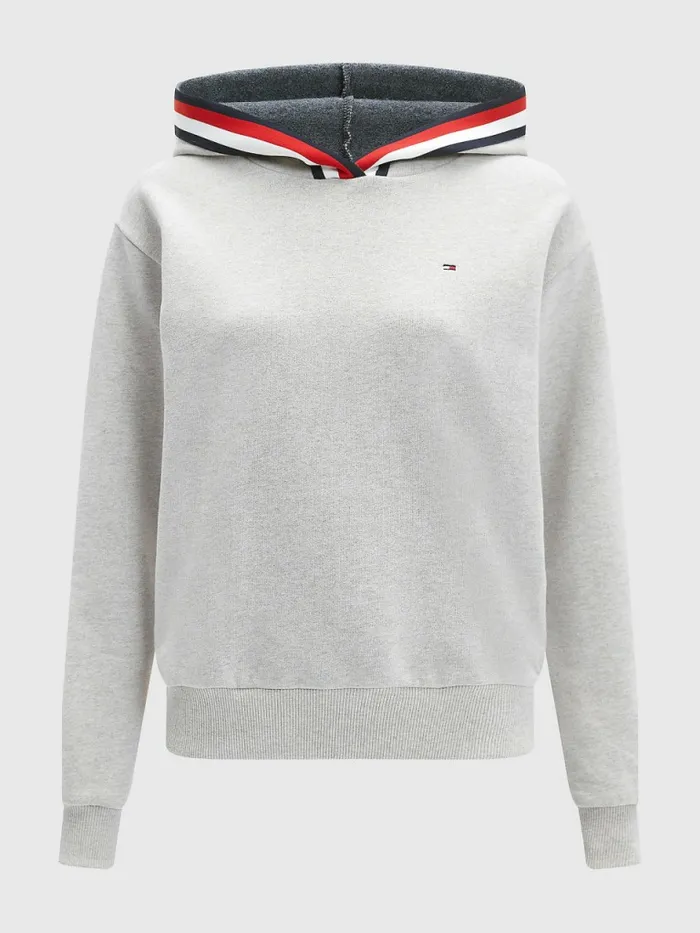 Tommy Hilfiger Stripe Detail Hoody LinoRecover Womens Sweatshirts and Hoodies Near Me