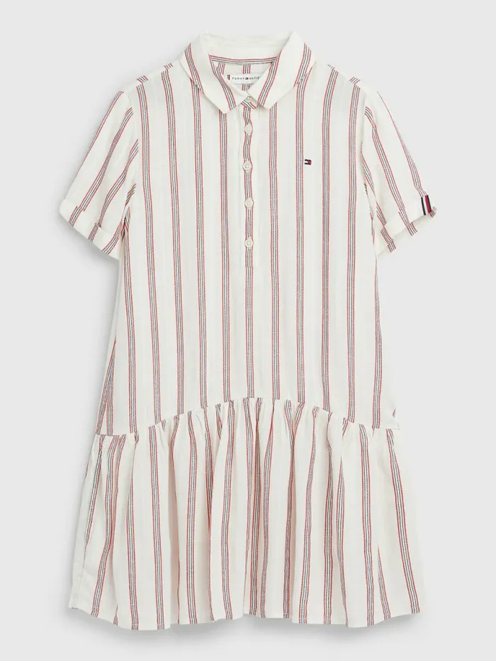 Tommy Hilfiger Stripe Dropped Waist Shirt Dress White Stripe Girls Dresses Sale Tommy Hilfiger Stripe Dropped Waist Shirt Dress White Stripe Girls Dresses Sale
