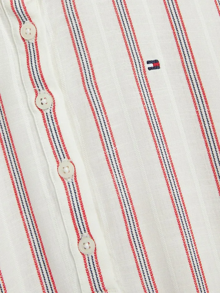 Tommy Hilfiger Stripe Dropped Waist Shirt Dress White Stripe Girls Dresses Sale