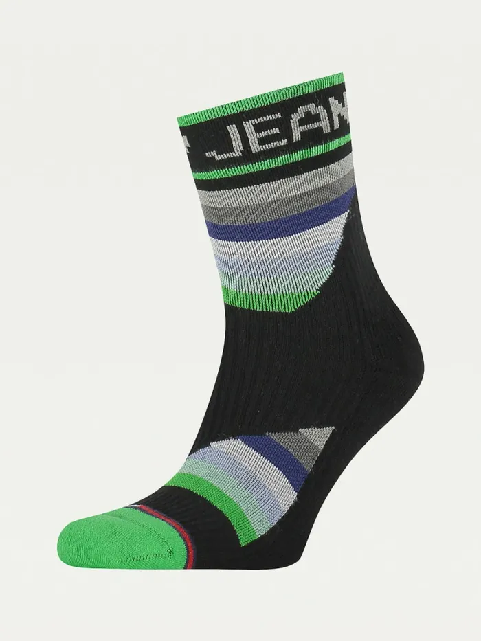 Tommy Hilfiger Stripe Short Socks Black Mens Socks Cheap On Sale