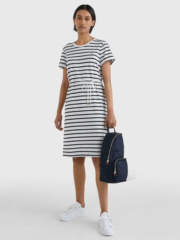 Tommy Hilfiger Stripe TShirt Dress Breton StpWhite Desert Sky Womens Dresses and Jumpsuits On Sale