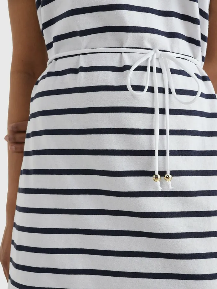 Tommy Hilfiger Stripe TShirt Dress Breton StpWhite Desert Sky Womens Dresses and Jumpsuits On Sale