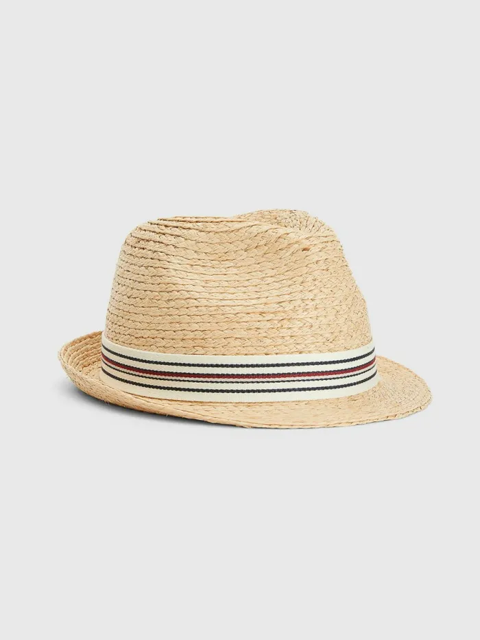 Tommy Hilfiger Stripe Tape Panama Hat Natural Mens Hats and Scarves Online