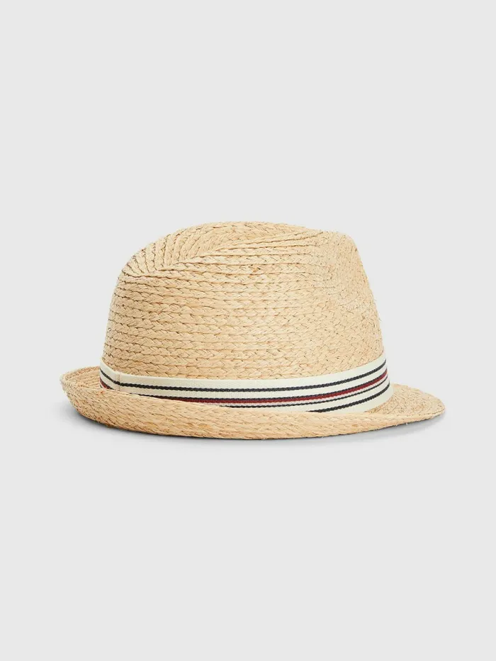 Tommy Hilfiger Stripe Tape Panama Hat Natural Mens Hats and Scarves Online