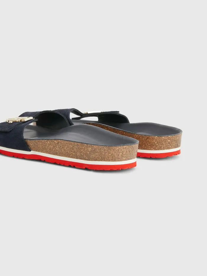 Tommy Hilfiger Suede Cork Flat Sandals Rwb Womens Sandals Sale