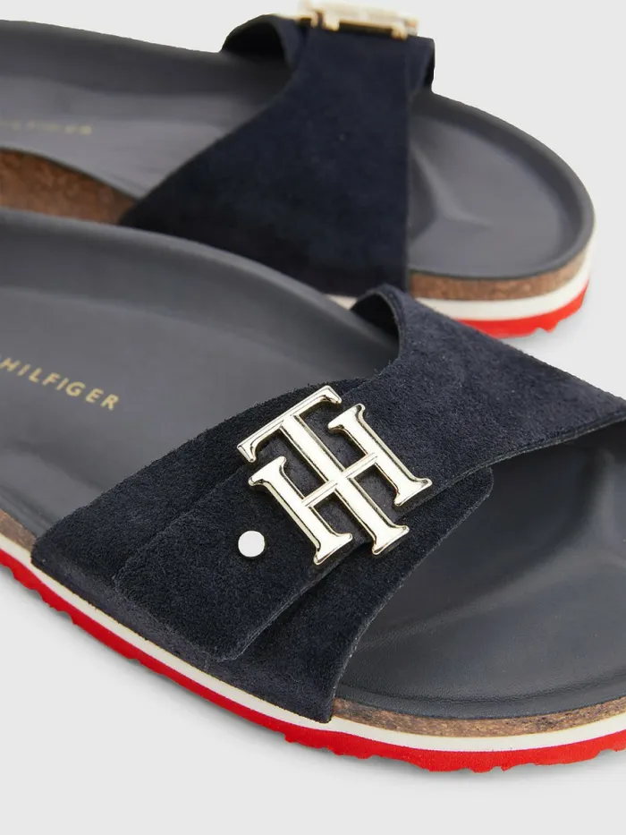 Tommy Hilfiger Suede Cork Flat Sandals Rwb Womens Sandals Sale