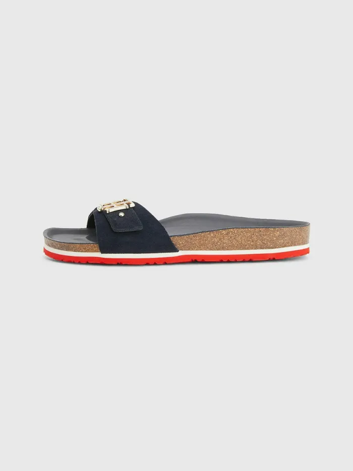 Tommy Hilfiger Suede Cork Flat Sandals Rwb Womens Sandals Sale
