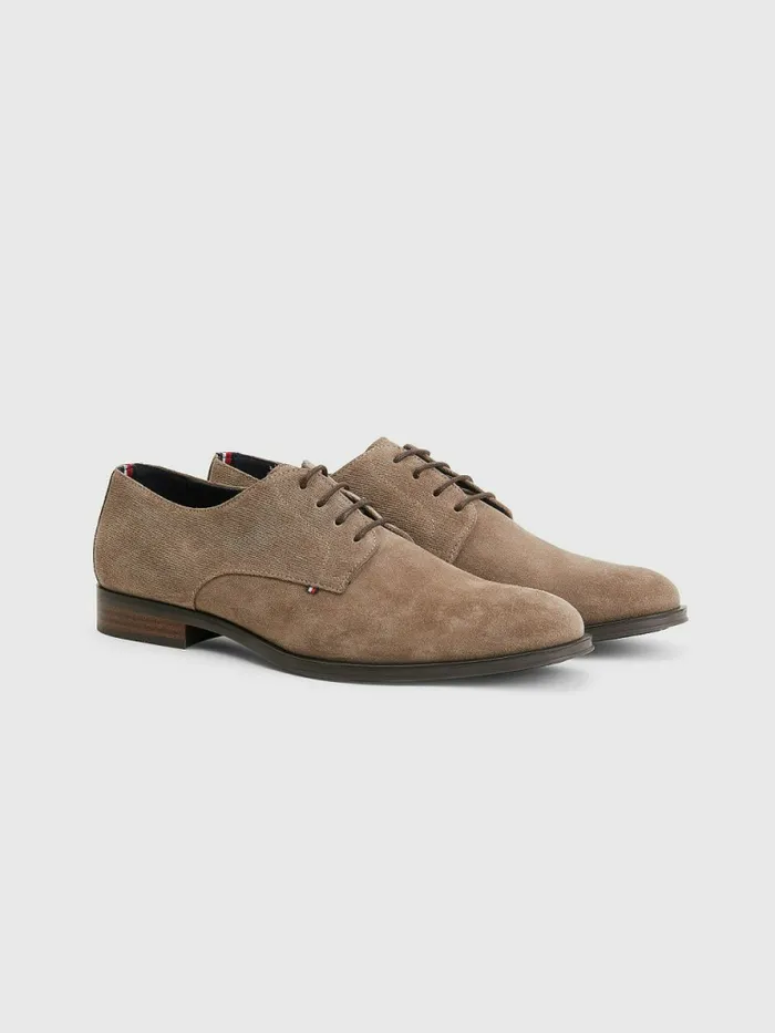 Tommy Hilfiger Suede Derby Shoes Antilope Mens Formal Shoes and Brogues On Sale