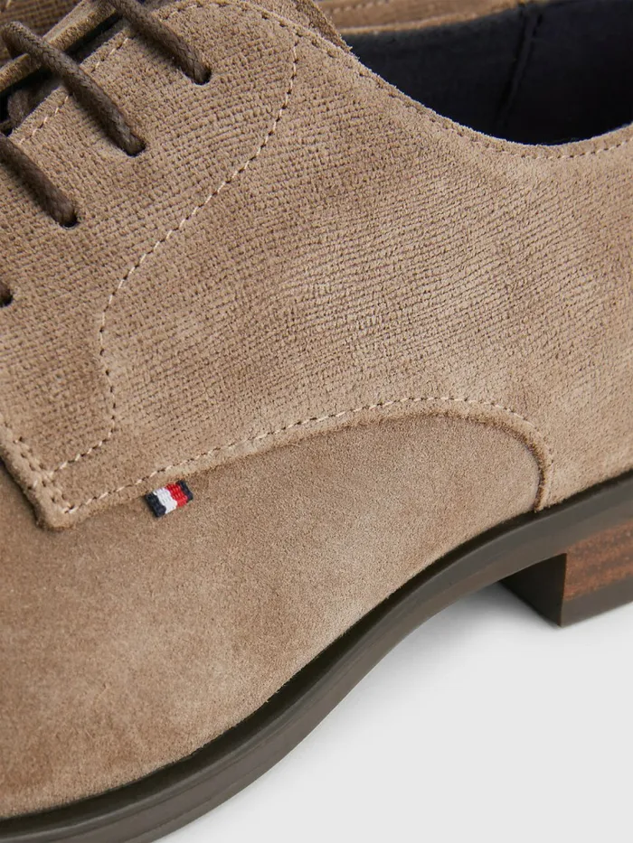 Tommy Hilfiger Suede Derby Shoes Antilope Mens Formal Shoes and Brogues On Sale