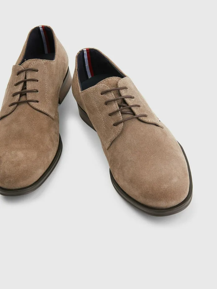 Tommy Hilfiger Suede Derby Shoes Antilope Mens Formal Shoes and Brogues On Sale