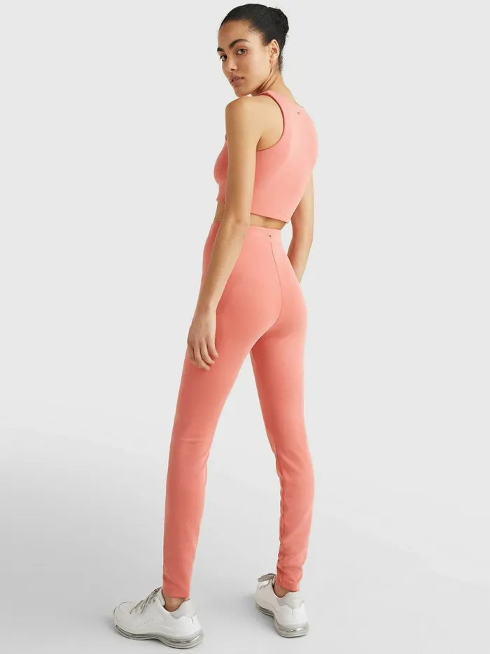 Tommy Hilfiger Sueded Skinny Full Length Leggings Sueded Crystal Coral Womens CoOrds