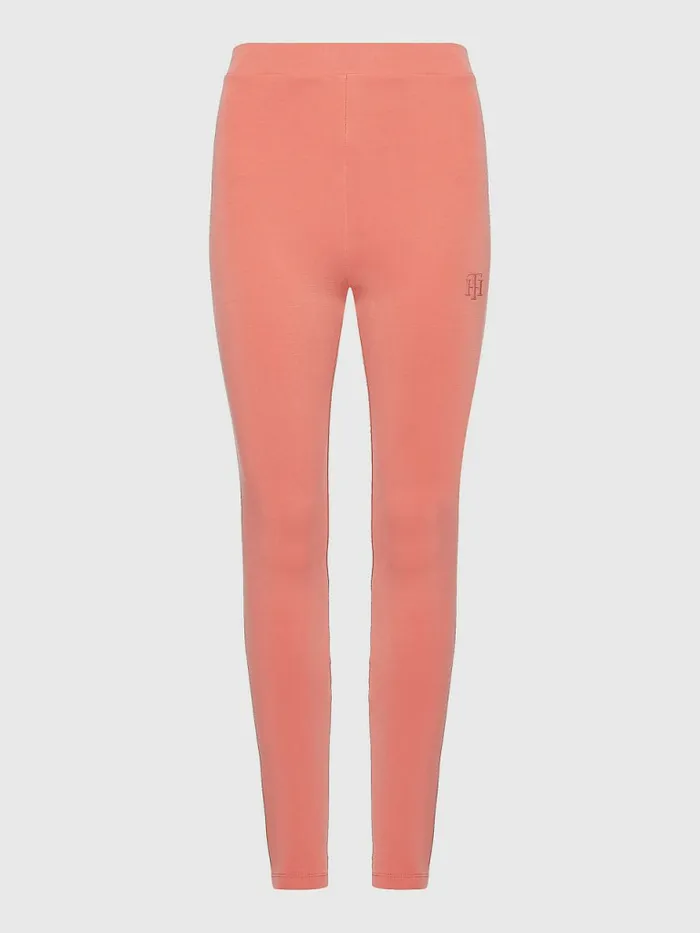 Tommy Hilfiger Sueded Skinny Full Length Leggings Sueded Crystal Coral Womens CoOrds
