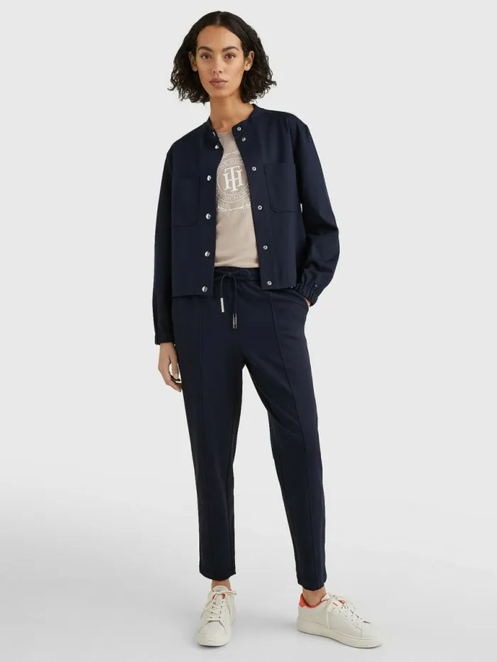 Tommy Hilfiger Tape Drawstring Tapered Fit Trousers Desert Sky Womens Trousers