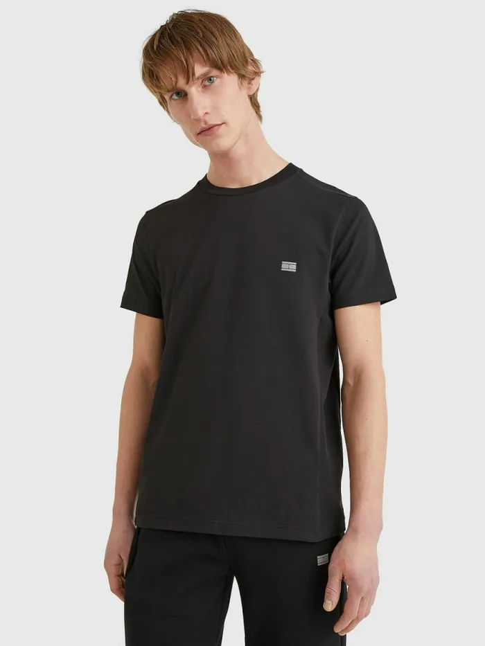 Tommy Hilfiger Tech Essential Organic Jersey TShirt Black Mens TShirts Gift for Friend Tommy Hilfiger Tech Essential Organic Jersey TShirt Black Mens TShirts Gift for Friend