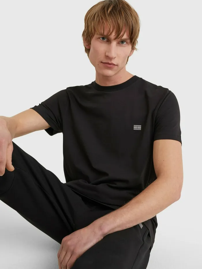 Tommy Hilfiger Tech Essential Organic Jersey TShirt Black Mens TShirts Gift for Friend