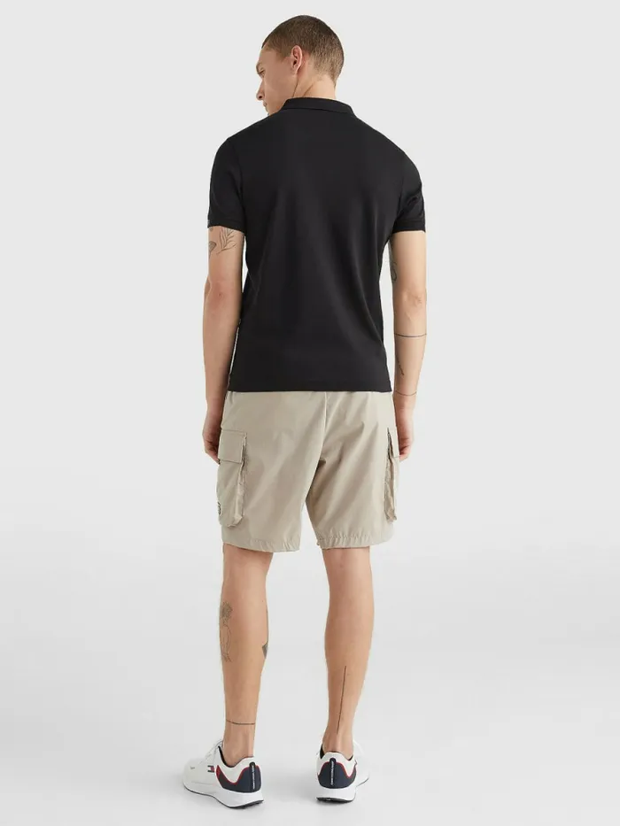 Tommy Hilfiger Tech Essentials Slim Fit Polo Black Mens Polo Shirts Popular