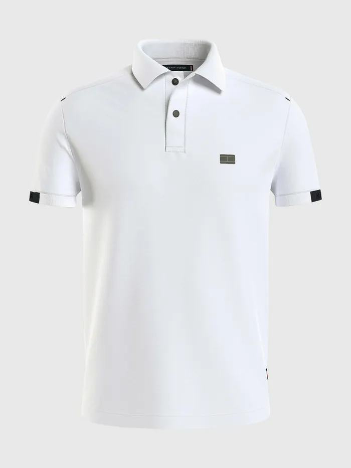 Tommy Hilfiger Tech Essentials Slim Fit Polo White Mens Polo Shirts Near Me