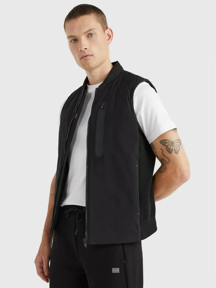 Tommy Hilfiger Tech Essentials Th Warm Padded Vest Black Mens Coats and Jackets Cheap On Sale Tommy Hilfiger Tech Essentials Th Warm Padded Vest Black Mens Coats and Jackets Cheap On Sale