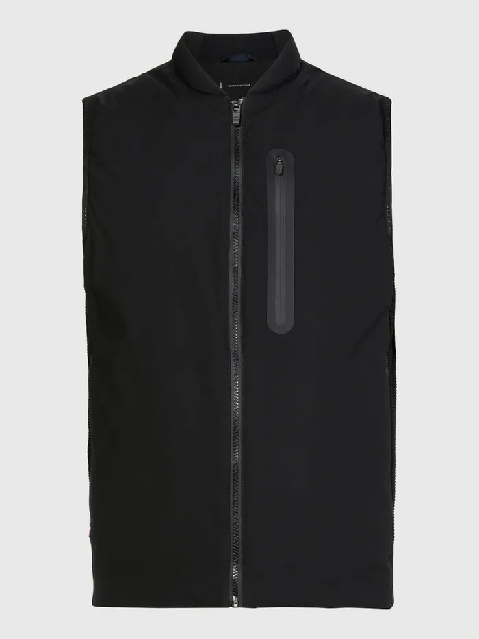 Tommy Hilfiger Tech Essentials Th Warm Padded Vest Black Mens Coats and Jackets Cheap On Sale