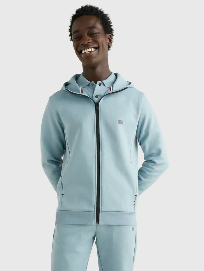 Tommy Hilfiger Tech Essentials ZipThru Hoody Lofty Blue Mens Sweatshirts and Hoodies Casaul Tommy Hilfiger Tech Essentials ZipThru Hoody Lofty Blue Mens Sweatshirts and Hoodies Casaul