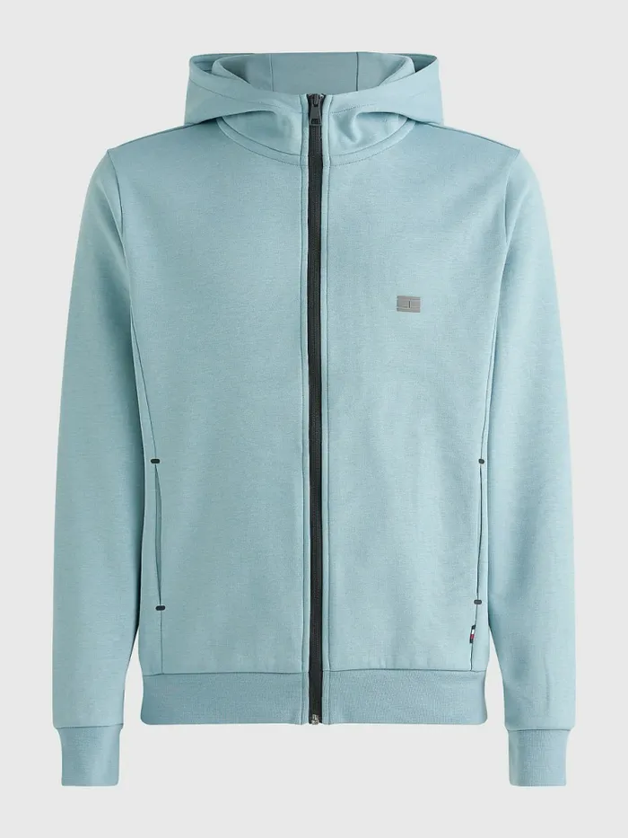 Tommy Hilfiger Tech Essentials ZipThru Hoody Lofty Blue Mens Sweatshirts and Hoodies Casaul